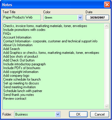 Close-up of an open note.