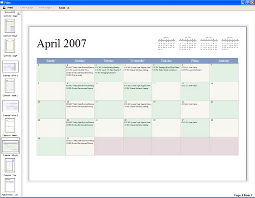 Print monthly schedules.