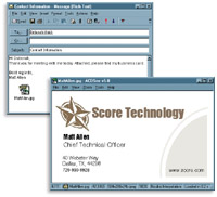 Email your business card screen