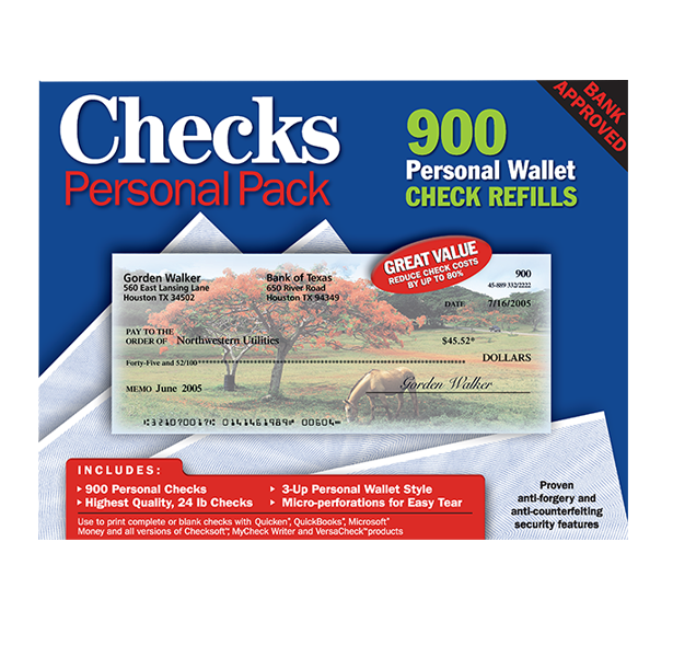 Checksoft Personal Check Refill Pack, 3-Part, Pack Of 300
