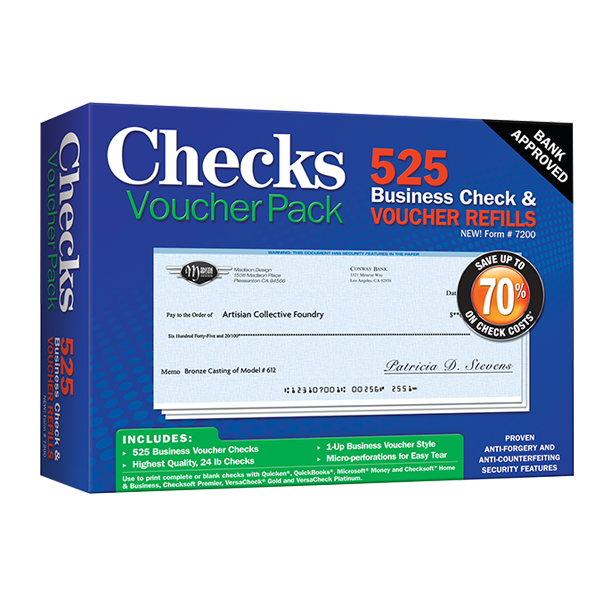 Checksoft Checks Voucher Pack Custom Check Form